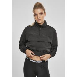 Urban Classics Jaqueta Feminina Urban Classics Cropped Crinkle Nylon M noir