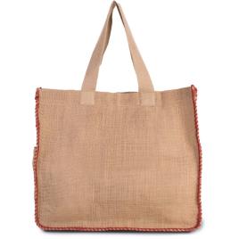 Kimood Saco Kimood En Jute Avec Couture One Size White / Red