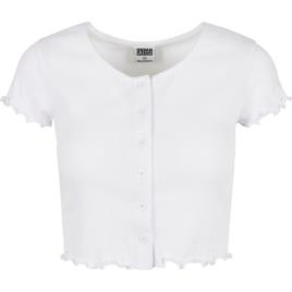 Urban Classics Camiseta Feminina Rib-grandes Tailles Urban Classics Cropped Button Up 3XL White