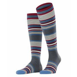 Burlington Meias Altas Stripe EU 40-46 bleu marine