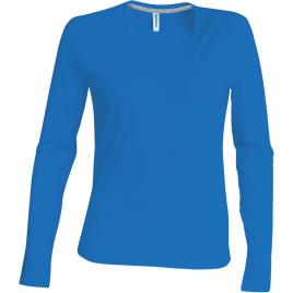 Kariban Camiseta Feminina De Manga Comprida Kariban Col V S bleu royal