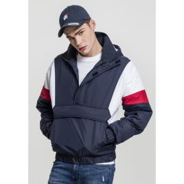 Urban Classics Windcheater Urban Classic 3 Tons Puxar Sobre 2XL Navy Blue / White / Red
