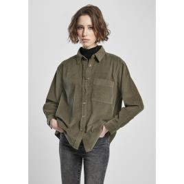 Urban Classics Camisa De Mulher Urban Classics Corduroy Oversized S olive