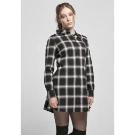 Urban Classics Vestido Feminino De Algodão Xadrez Urban Classics M Black / White