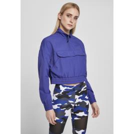 Urban Classics Jaqueta Feminina Urban Classics Cropped Crinkle Nylon XL bleu indigo