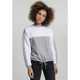 Urban Classics Mulher Camiseta Urban Classic Oversized 2-tone Stripe Crew S Grey / White