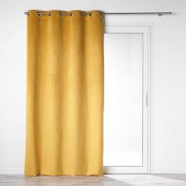 Douceur d intérieur  Cortinados VELOUNIGHT  Amarelo  135x260 cm.Casa >Cortinados