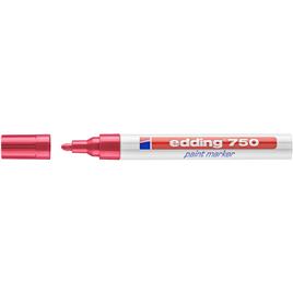 Edding 750 Rotulador Permanente - Punta Redonda - Trazo Entre 2 Y 4 MM. - Tinta Opaca - Secado Rapido - Color Rojo