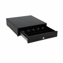 GAVETA METALICA 4 NOTAS 8 MOEDAS, 24V RJ11 MICROSWITCH, COM RANHURA, PRETA