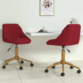 Cadeiras de Jantar Giratórias 2 pcs Veludo Vermelho Tinto