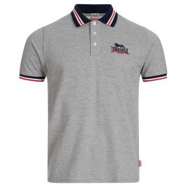 Lonsdale Polo Manga Curta Occumster 2XL Marl Grey / Navy / Red
