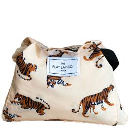 The Flat Lay Co. Drawstring Bag - Beige Tigers