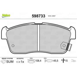 Jogo de pastilhas valeo eixo dianteiro 598733