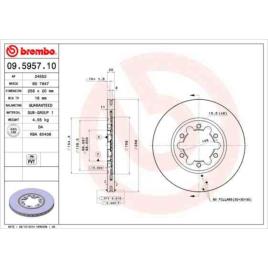 Discos travão (2) brembo 09.5957.10