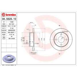 Discos travão (2) brembo 08.5629.10