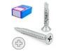 Caja tornillo broca cabeza plana din 7504-p cincado larg.r/chapa 32mm ø rosca chapa 3.9mm