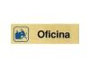 Placa aluminio oro 150x45 oficina