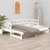 vidaXL Estrutura sofá-cama de puxar 2x(80x200) cm pinho maciço branco
