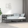 vidaXL Sofá-cama 90x190 cm madeira de pinho maciça cinzento