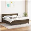 vidaXL Cama com molas/colchão 180x200 cm tecido castanho-escuro