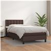 vidaXL Cama com molas/colchão 100x200 cm couro artificial castanho