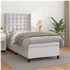 vidaXL Cama com molas/colchão 90x200 cm couro artificial branco