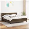 vidaXL Cama com molas/colchão 180x200 cm tecido castanho-escuro