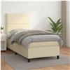 vidaXL Cama com molas/colchão 90x190 cm couro artificial cor creme