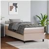 vidaXL Estrutura cama com molas 100x200 cm couro artificial cappuccino