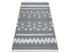 Tapete Eco Sizal Boho Moroc Geométrico 22321 Franjas - Dois Níveis de Lã Cinza Creme / Cinzento, Tapete Reciclado (155 x 220 cm)