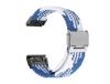 Bracelete Pulseira Entrançada Flexível para Garmin Quatrix 5 Azul e Branco