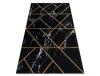 Tapete DYWANY LUSZCZOW Emerald Exclusivo 2000 Glamour, À Moda Geométrico, Mármore Preto / Ouro