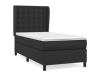 Cama com Molas/Colchão 100X200 Cm Couro Artificial Preto