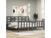 Estrutura de Cama com Cabeceira 200X200 cm Madeira Maciça Cinza