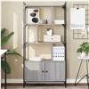 vidaXL Estante c/ portas 76,5x30x154,5 cm deriv. madeira cinza sonoma