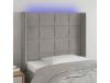 Cama com Cabeceira Luzes Led Cinza CLICK AND BUY Veludo Cinzento (93x16x118)