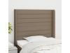 Cama com Cabeceira Abas Cinza Acastanhado CLICK AND BUY Tecido Cinzento (103x16x118)