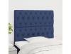 Cama com Cabeceira CLICK AND BUY Tecido Azul (90x7x78)