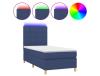 Cama Box Spring com Colchão e Led 80X200 Cm Tecido Azul