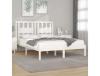Estrutura de Cama Dupla Pequena 120X190 Cm Pinho Maciço Branco CLICNBUY
