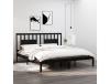 Estrutura de Cama 200X200 Cm Pinho Maciço Preto
