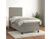 Cama com Molas/Colchão 100X200 Cm Veludo Cinza-Claro