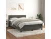 Cama com Molas/Colchão 140X190 Cm Veludo Cinzento-Escuro