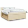 vidaXL Cama com molas/colchão 180x200 cm tecido cor creme