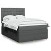 vidaXL Cama com molas/colchão 140x200 cm tecido cinzento-escuro