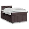 vidaXL Cama com molas/colchão 120x200 cm tecido castanho-escuro