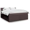 vidaXL Cama com molas/colchão 180x200 cm tecido castanho-escuro