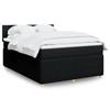 vidaXL Cama com molas/colchão 160x200 cm tecido preto