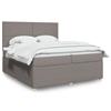 vidaXL Cama com molas/colchão 200x200 cm tecido castanho-acinzentado