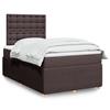 vidaXL Cama com molas/colchão 120x200 cm tecido castanho-escuro